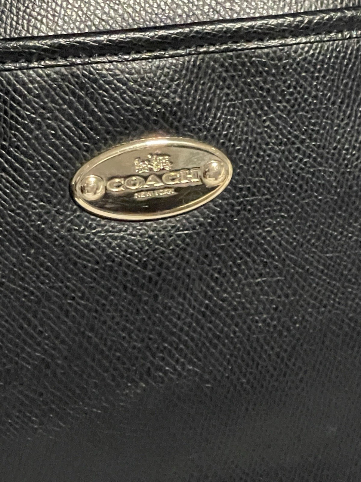 Coach J1421-F77662 Signature Pebbled Leather 20” Black XL Pocket Zip Tote Bag