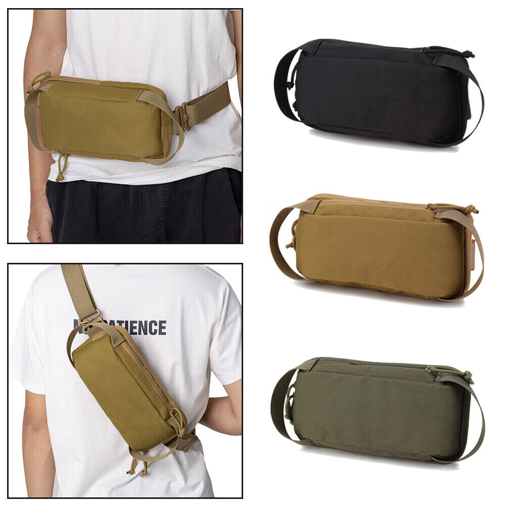 Tactical Sling Chest Pack Bags Molle Daypack Backpack Small Khaki Shoulder Pouch