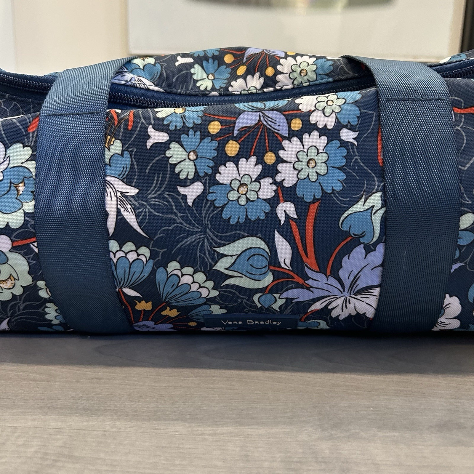 Vera Bradley Lighten Up Active Duffel Travel/Gym Tote Bag – Floral Bursts – Teal