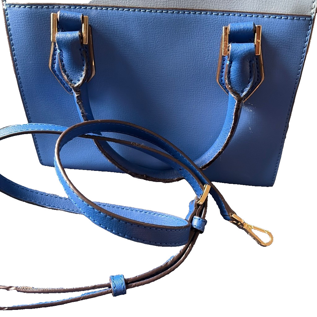 Michael Kors Purse- Blue With Extra Strap To Make Crossbody- Designer- Used