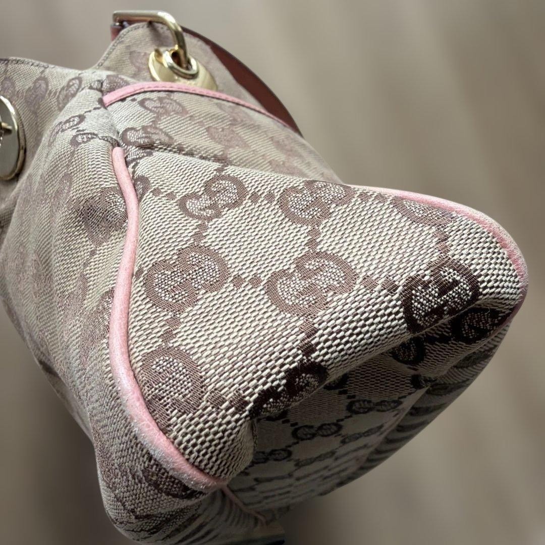 GUCCI Tote Bag GG Canvas Pink Authentic Women’s Fashion Bag Excellent Condition