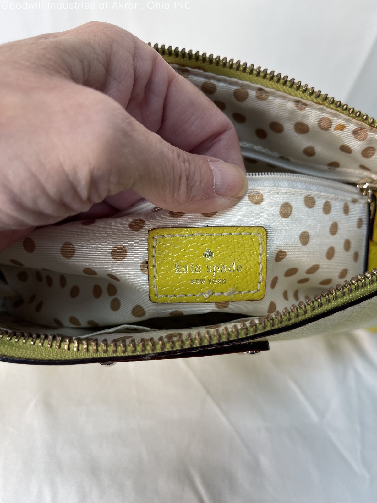 Gently Loved Certified Authentic Lime Green Kate Spade Leather Baguette Handbag
