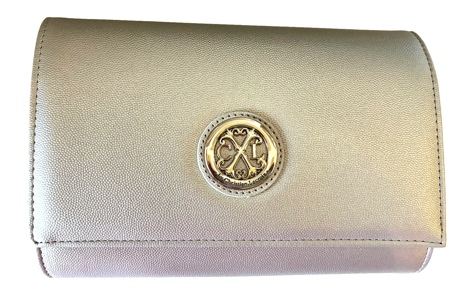 CXL By Christian Lacroix Paris Caviar Clutch CXLH24988 W/Detachable Silver Chain