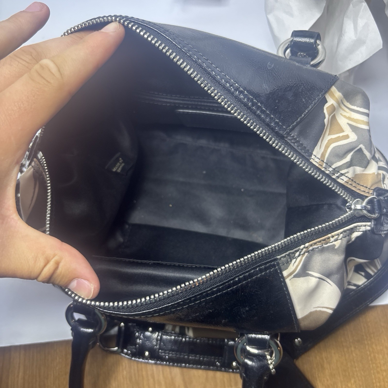 Coach Ashley Signature Satchel Tote Bag Patent LTHR Trim NoG1194-F17650