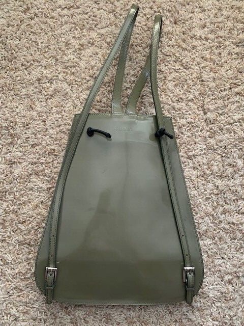 Women’s FURLA Olive Green Structured Leather Backpack