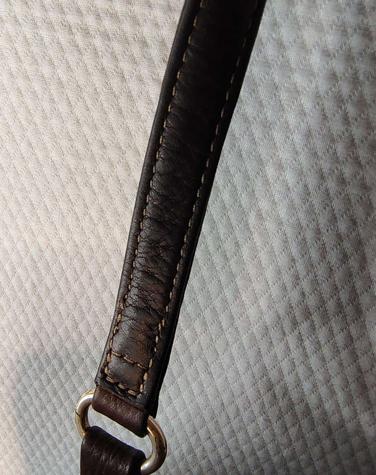 Y2K Fossil 75082 Dark Brown Leather Tote Small Bag Zip Purse Classic 10 Inch