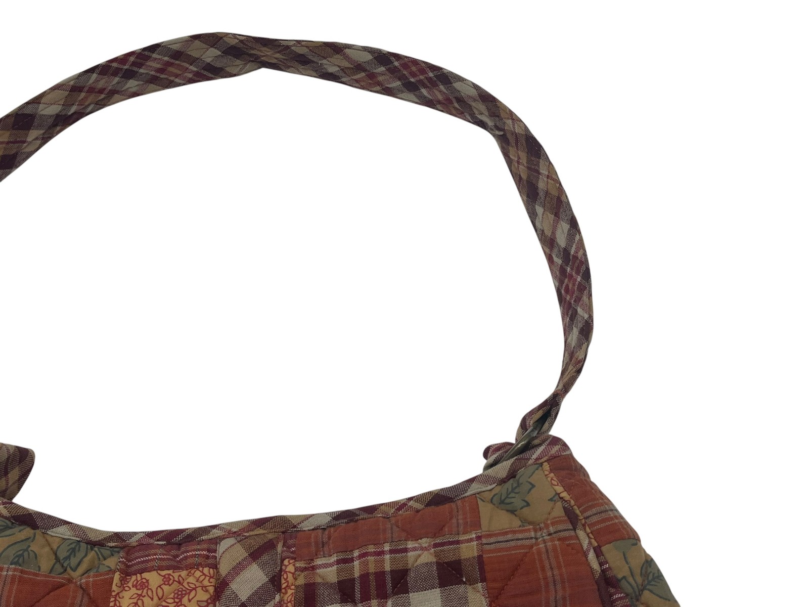 Bella Taylor Quilted Patchwork Tote Bag Burgundy Plaid Country Farmhouse Purse