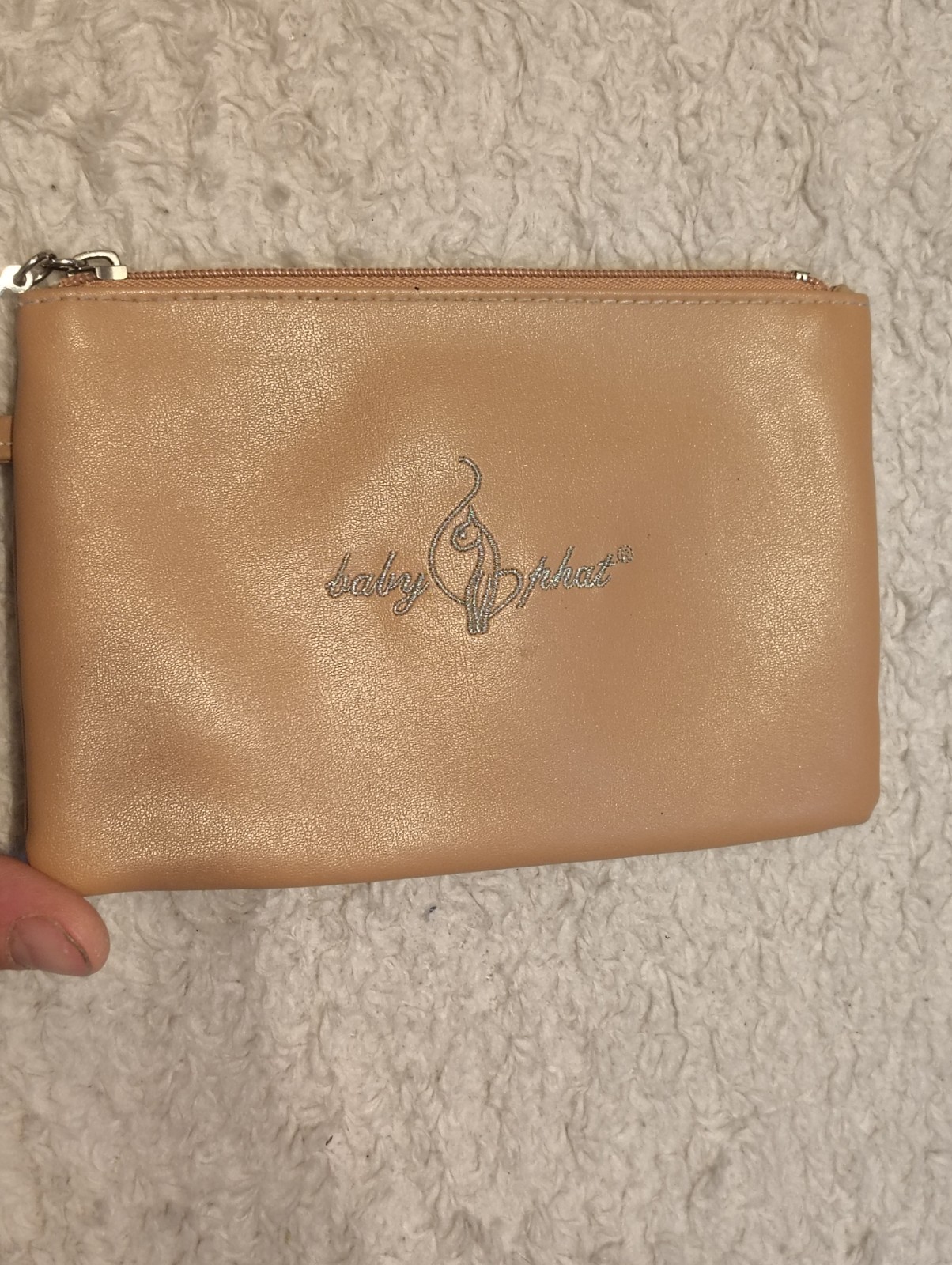 Baby Phat Y2K Wristlet Handbag Wallet Purse Faux Leather Brown Makeup/Hygiene