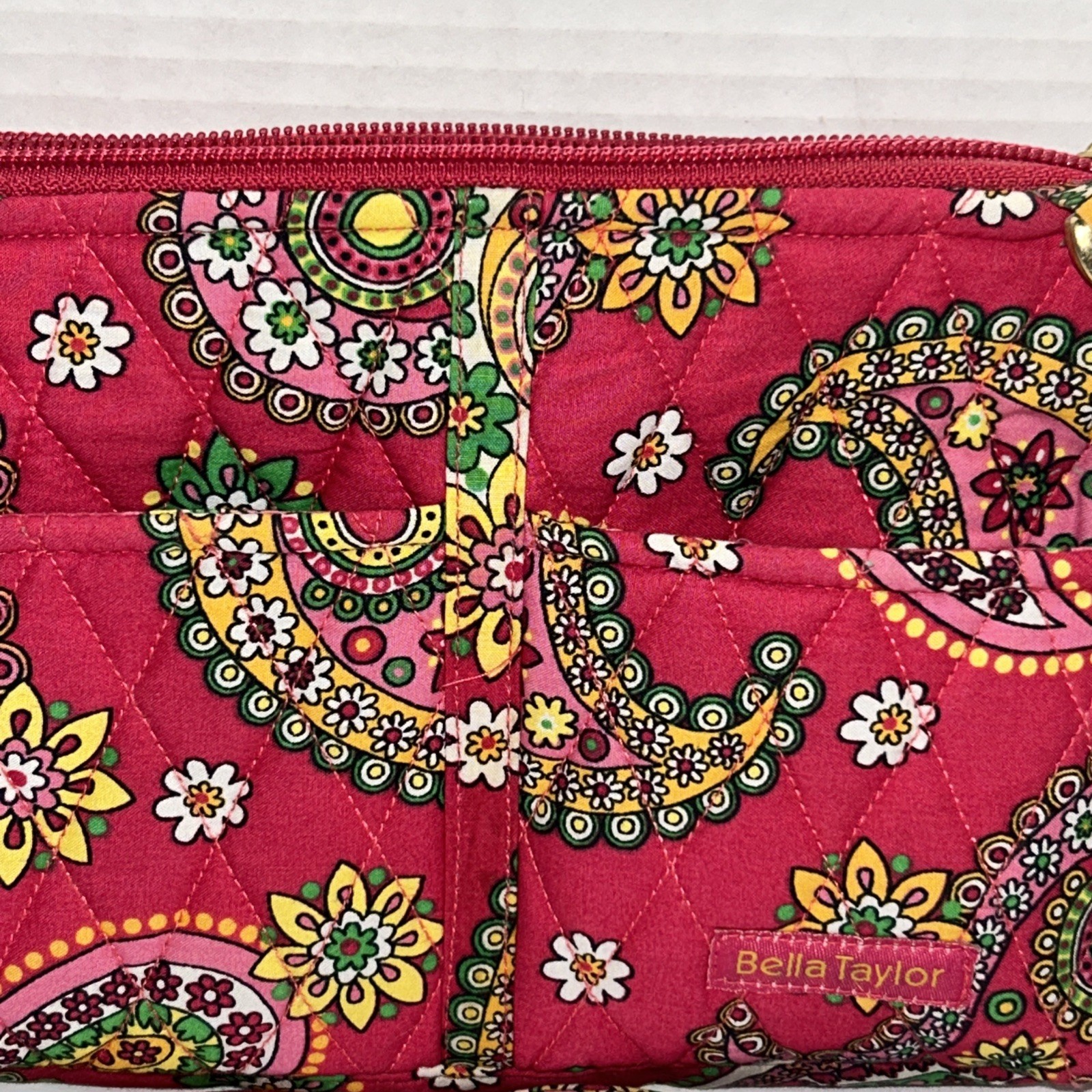 Bella Taylor Crossbody Handbag Jazzberry Rasberry Pink Paisley Quilted Bag Purse