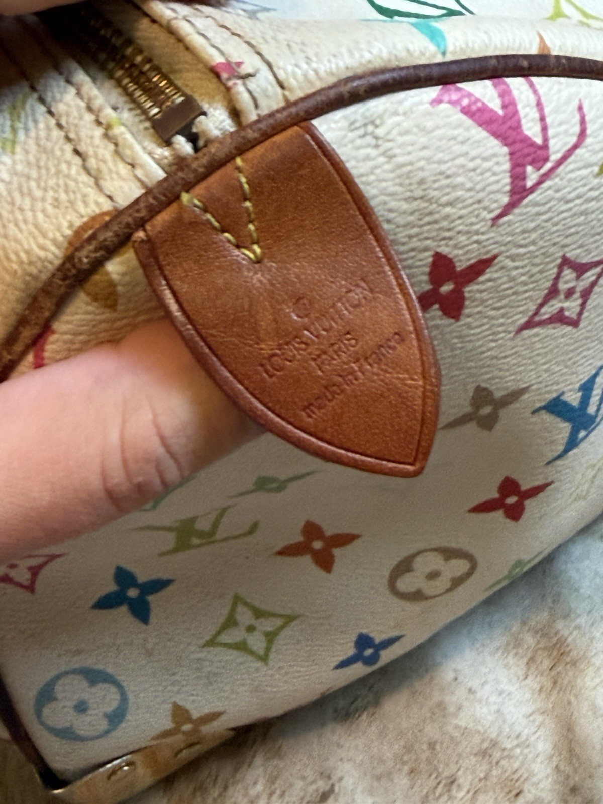 Louis Vuitton Takashi Murakami Monogram Multicolore Speedy 30 White