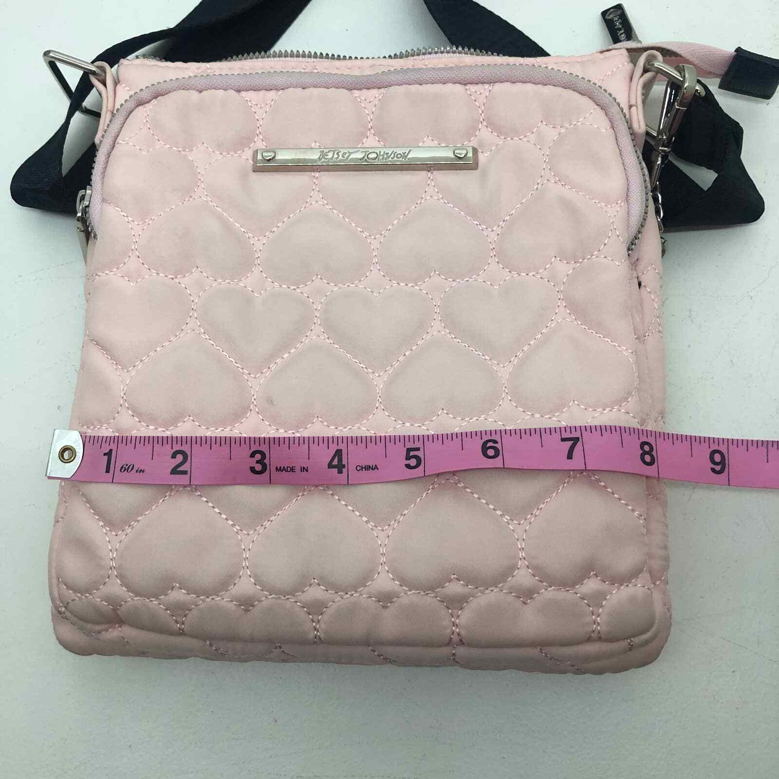 Betsy Johnson blush pink be mine crossbody purse