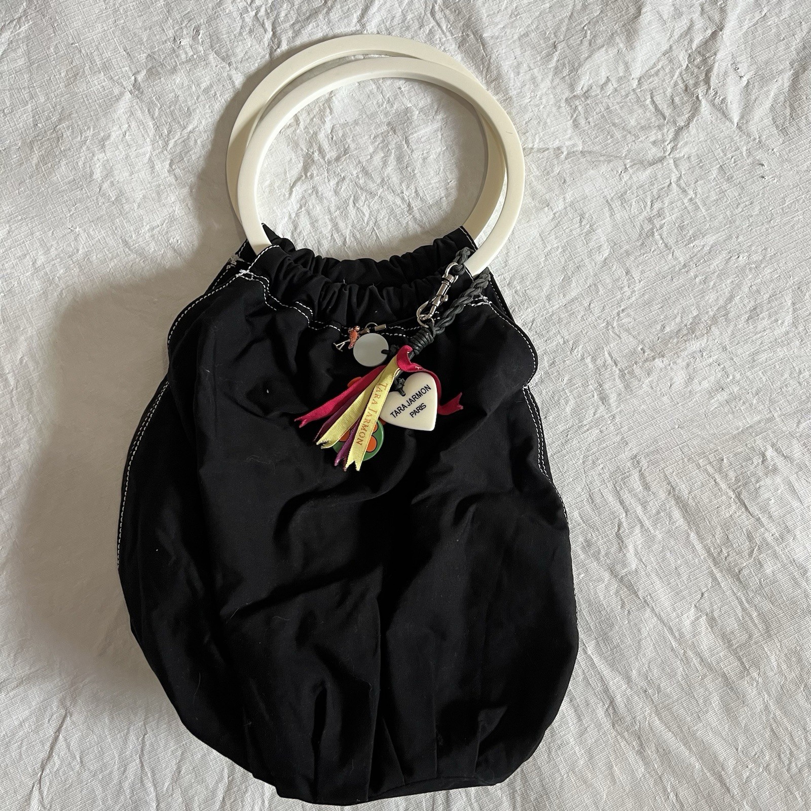 Tara Jarmon Paris x Target Hobo Charm Bag Round Lucite Handle Whimsical