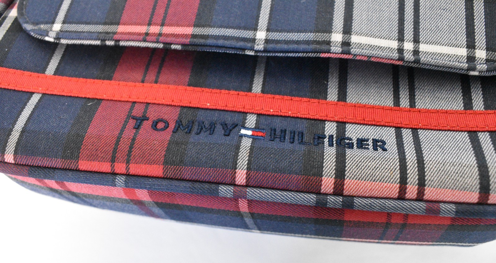 Tommy Hilfiger Logo Handbag Plaid Y2K Red White Blue Preppy Embroidered Purse
