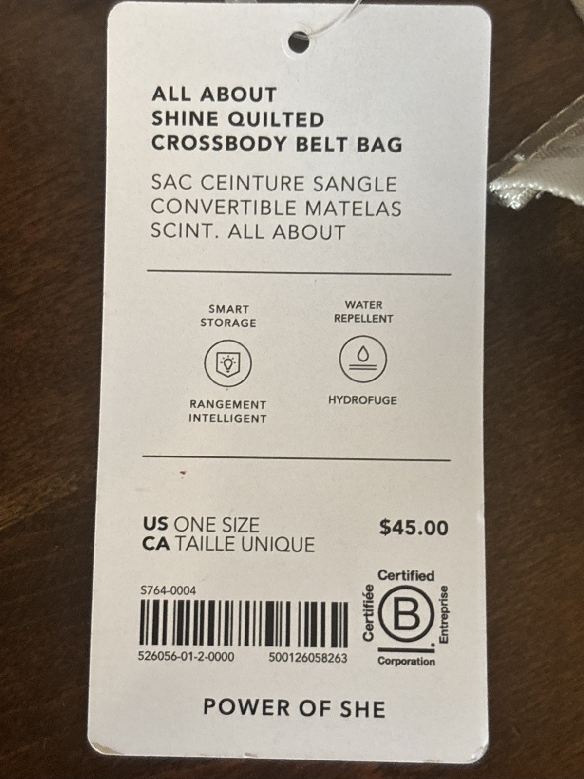 NWT ATHLETA All About Shine Quilted Crossbody Belt Bag Off White
