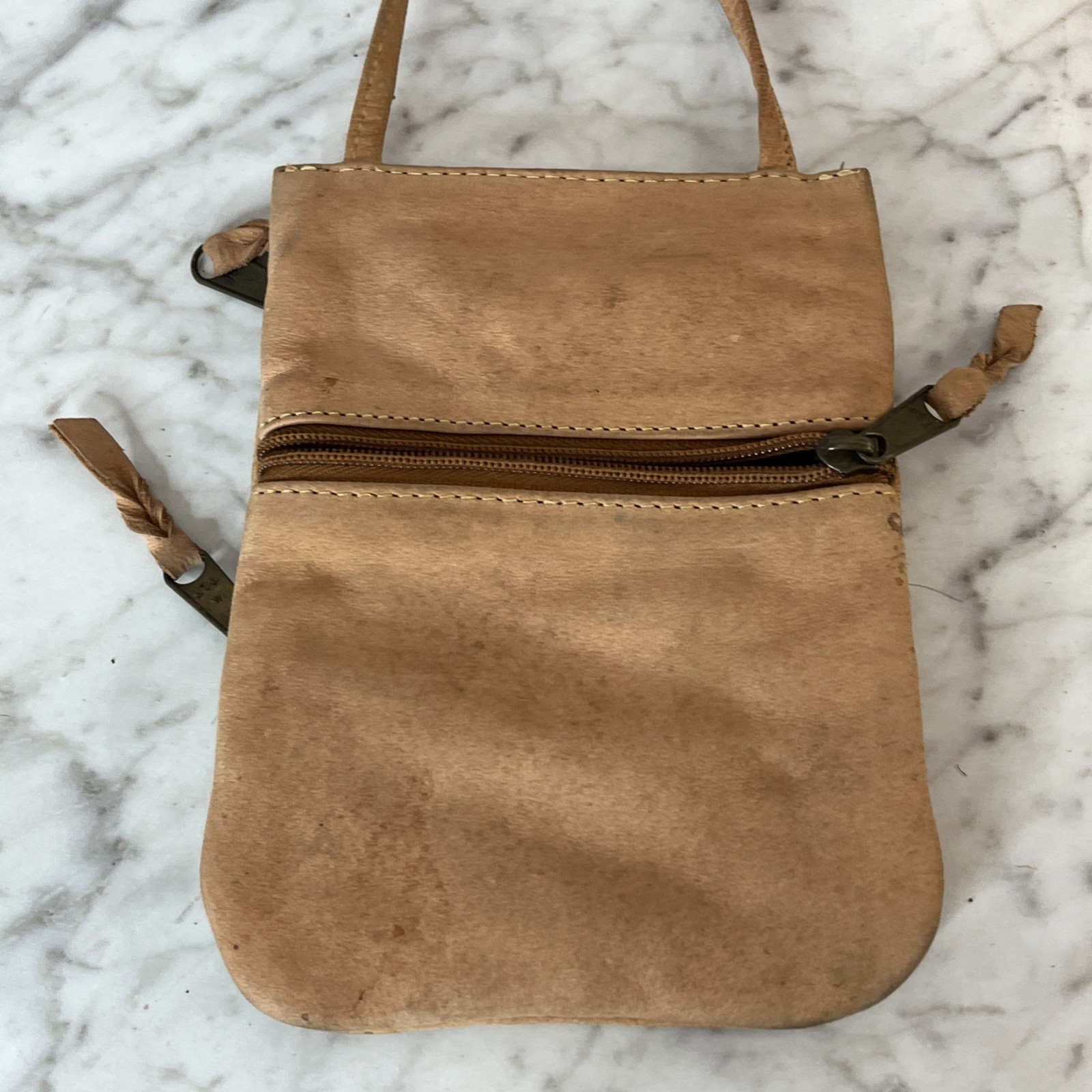 Emily Ann Of Boca Raton Crossbody Bag Small Brown Suede Leather Vintage