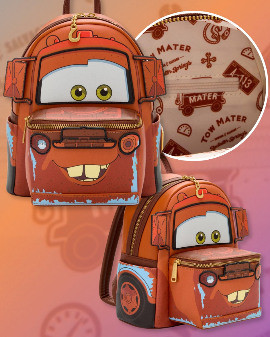 EXCLUSIVE Loungefly Disney Pixar Cars Mater Light-Up Figural Backpack Bag NWT