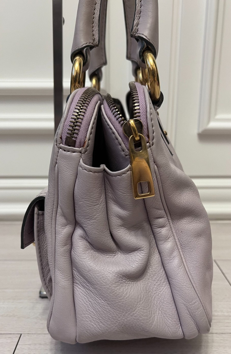 Vintage Marc Jacobs Classic Blake Shoulder bag Satchel Lilac Leather Authentic