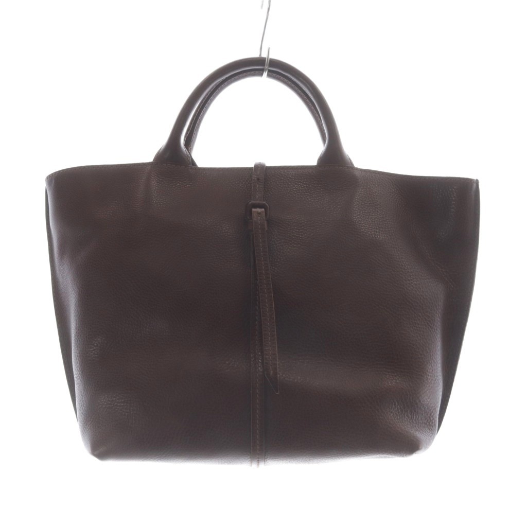 Genten Leather Tote Bag Brown Women’s Vintage 9.6″ x 4.8″ B Condition