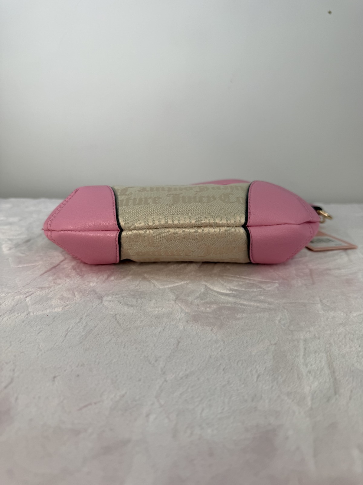 Juicy Couture Jacquard Logo Shoulder Bag Pink Cream