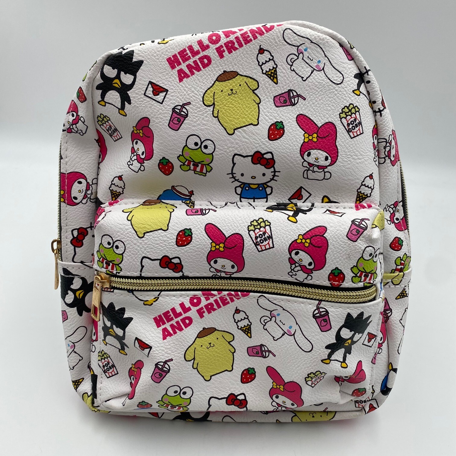 Sanrio Hello Kitty and Friends White Mini Backpack 10″ Purse Bag Fast Forward