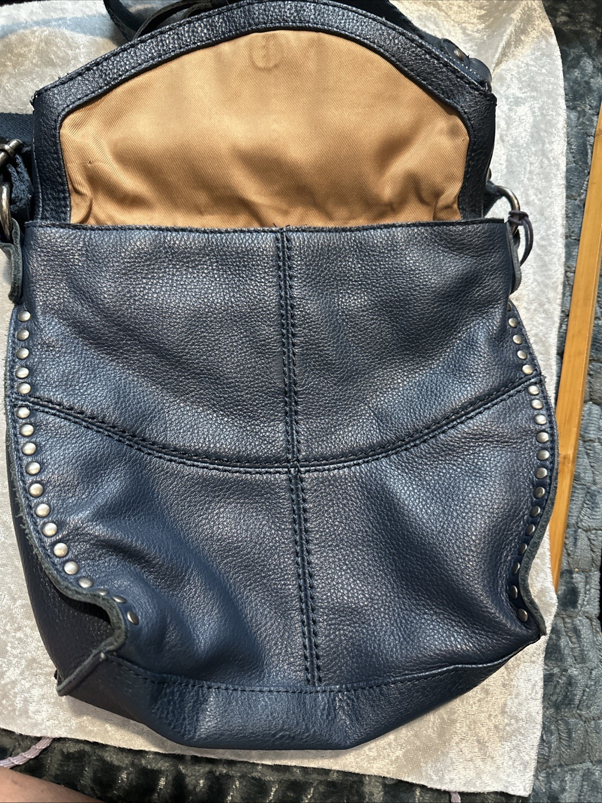 The Sak Silverlake Crossbody Bag iLeather, Navy Blue Beautiful Sales 188.00 New
