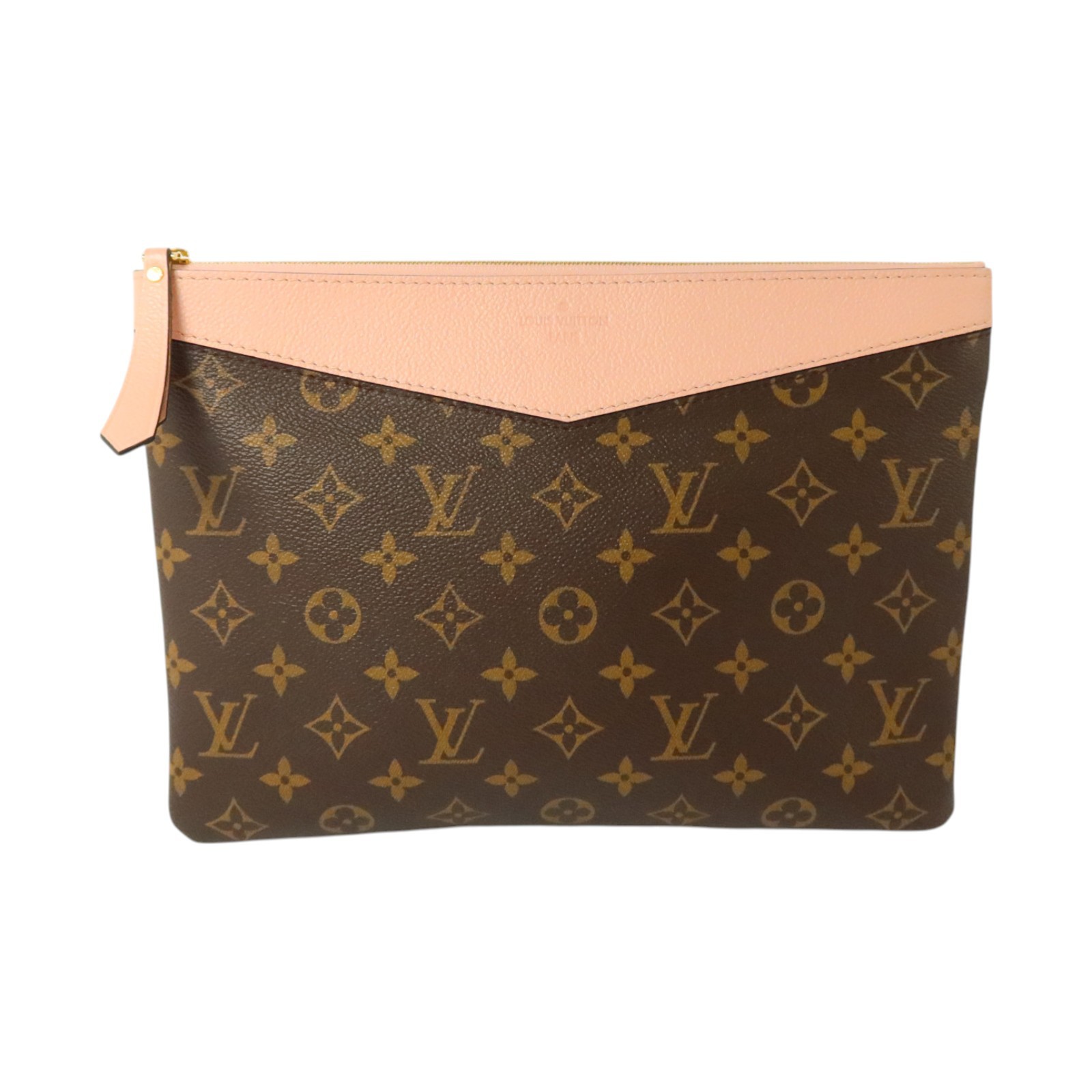 LOUIS VUITTON LV GHW Daily Pouch Clutch Bag M62942 Monogram Brown/Pink