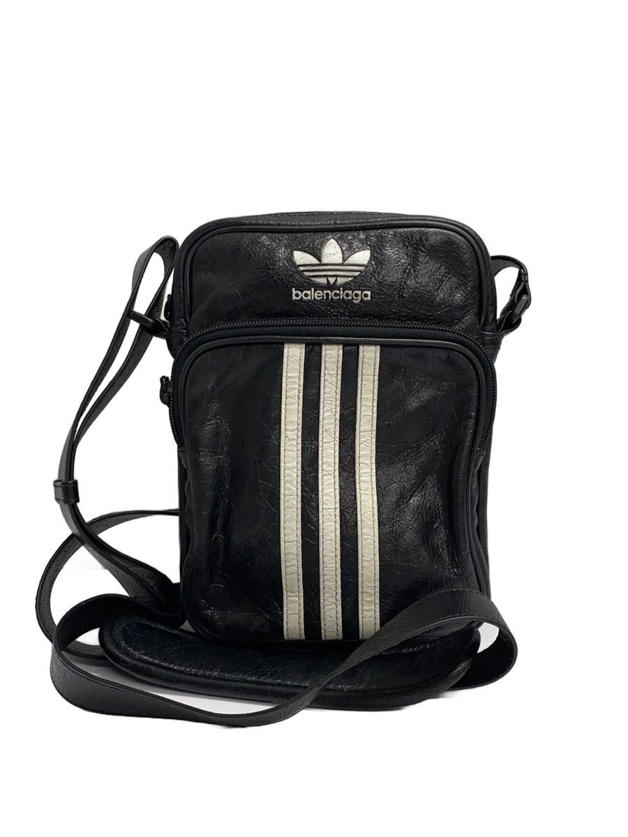 Balenciaga Adidas Shoulder Bag Leather Small Crossbody Width 6.3 in 721850 99