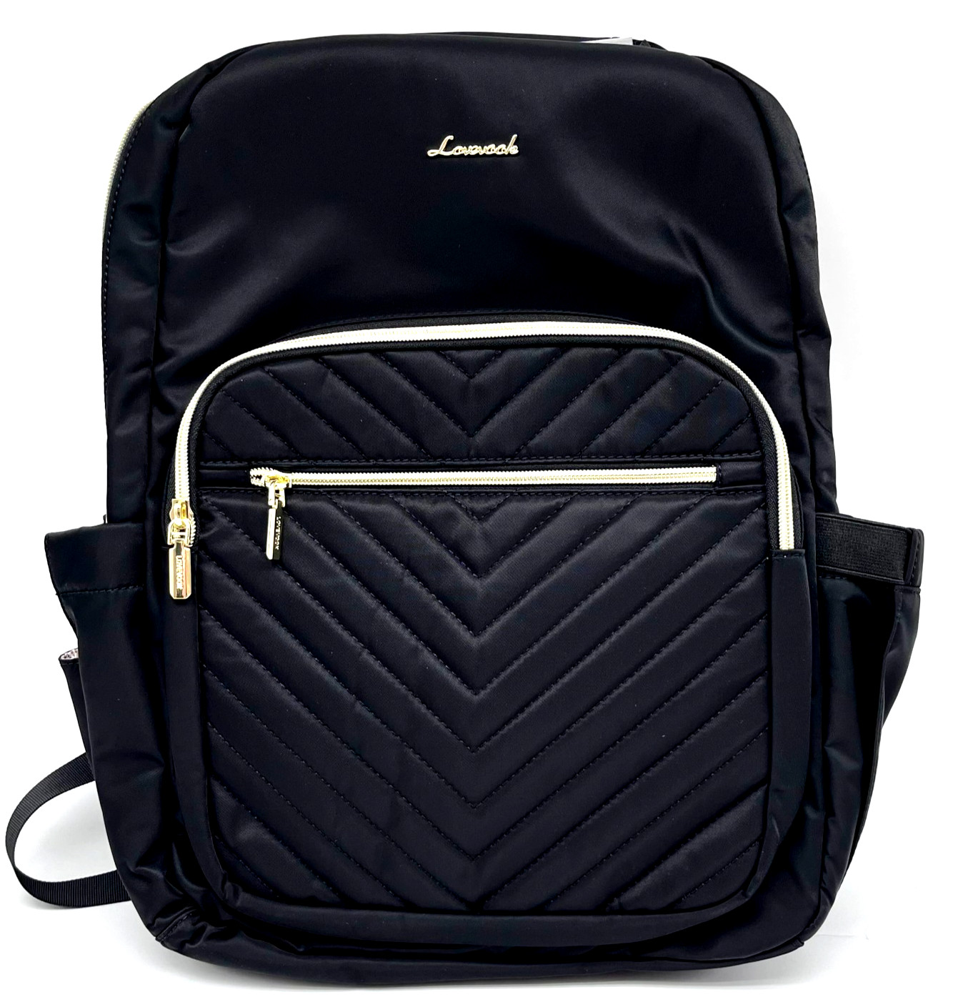 LOVEVOOK Laptop Backpack Black Womens Quilted with USB Charging Port