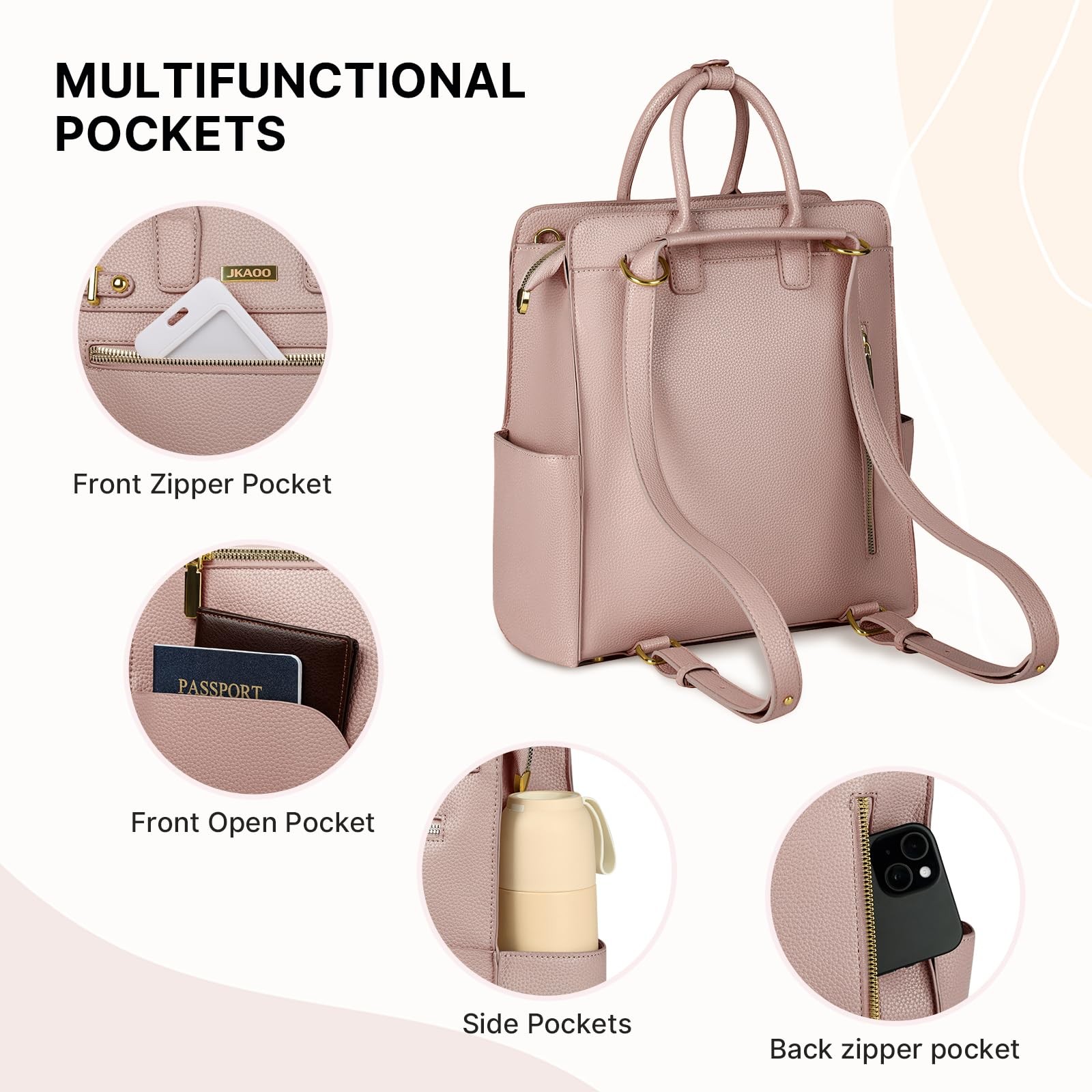 Backpack Purse for Women PU Leather Travel Backpack, 4 in 1 Designer Converti…