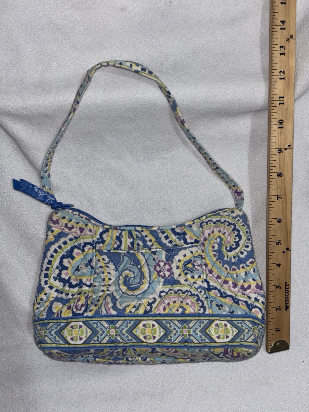 Vera Bradley Capri Maggie multi colored Blue Shoulder Bag Paisley VTG, Retired