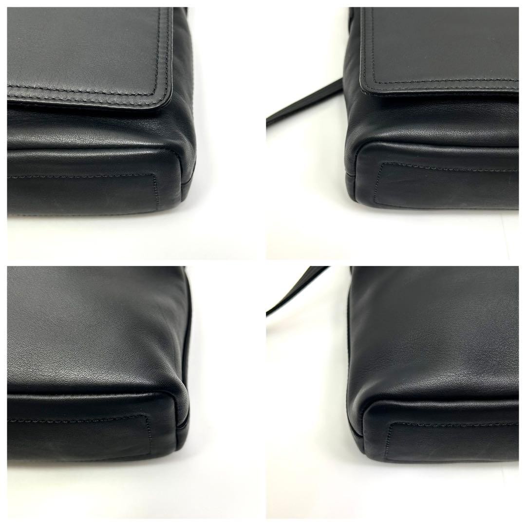 Level COACH Old Coach Shoulder Bag Messenger Leather Black