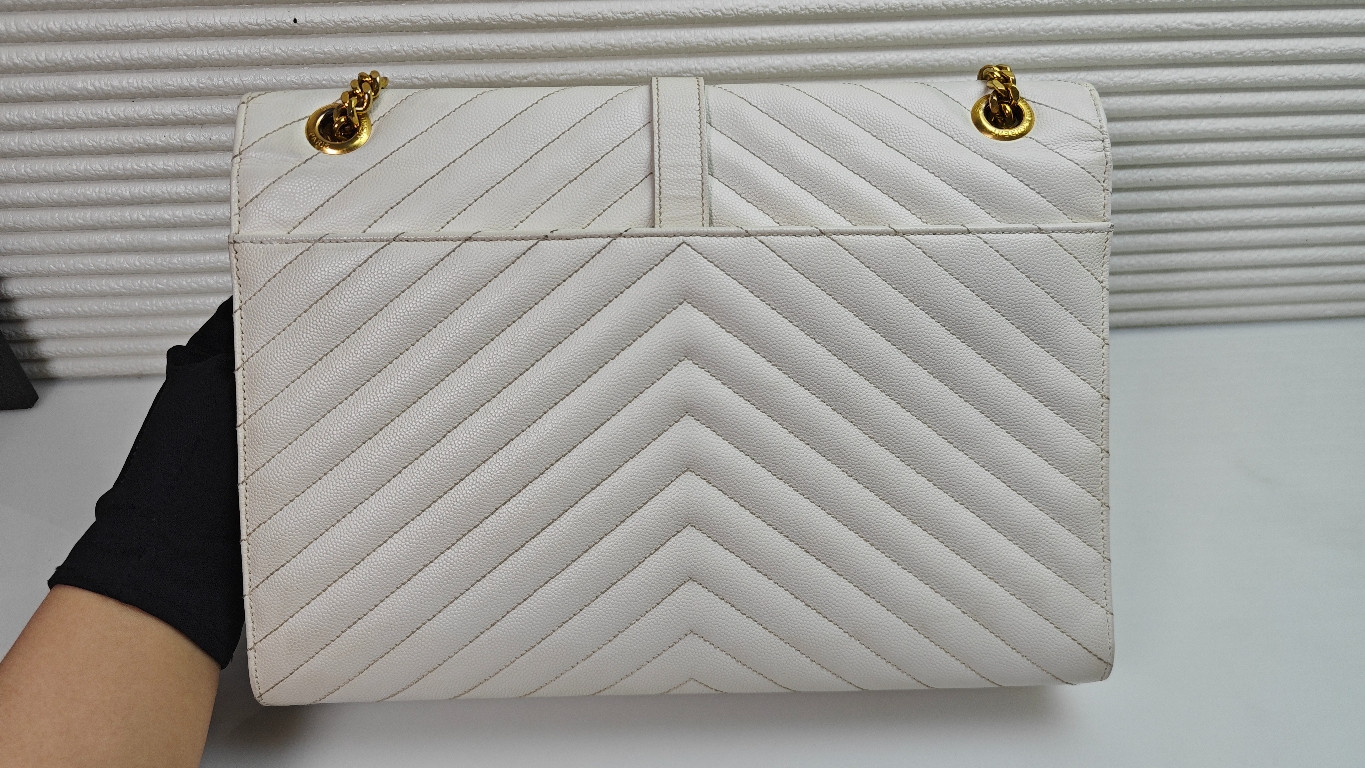 Authentic Saint Laurent Caviar Leather Envelope Bag Caviar Leather Shoulder Bag