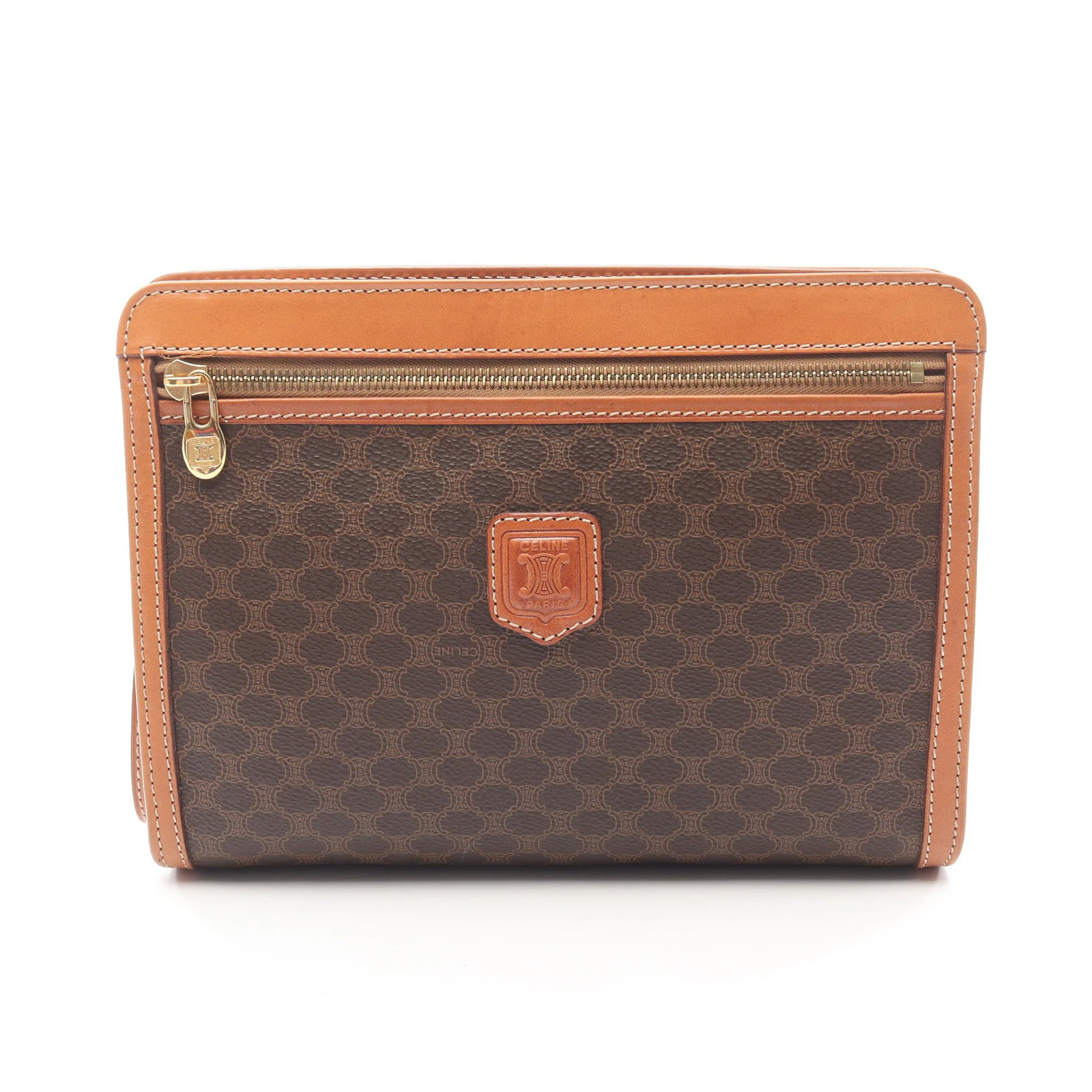 Celine Macadam Clutch Bag Brown PVC #RCB2648