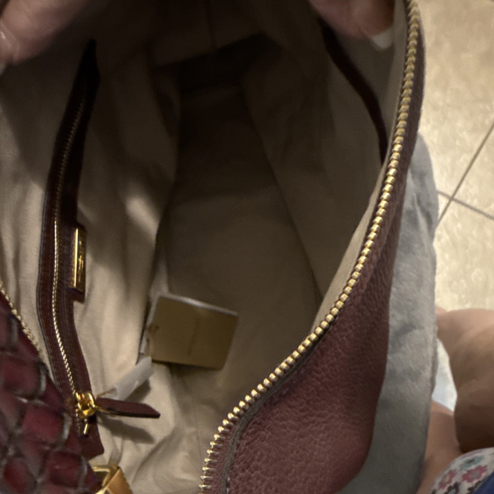 Michael Kors Collection Skorpios Burgundy Shoulder Bag Braided Handle Gold Hrdwr