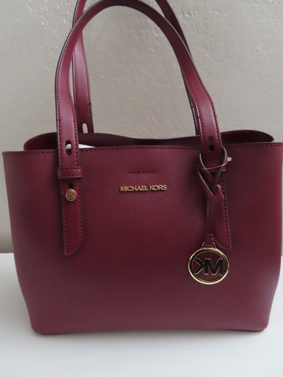 Michael Kors Retail $298 DK Berry Magenta Handbag with Luxe Purse & Gold Charm