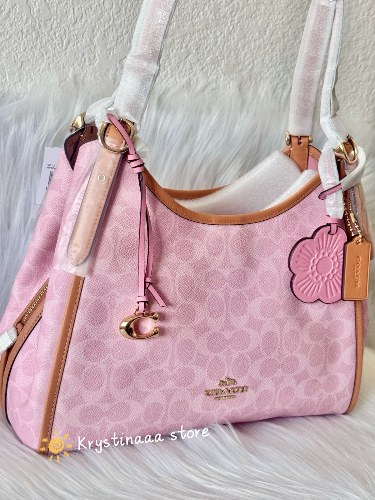 NWT Coach Circular Coin Pouch Bag Charm In Signature Denim CZ256