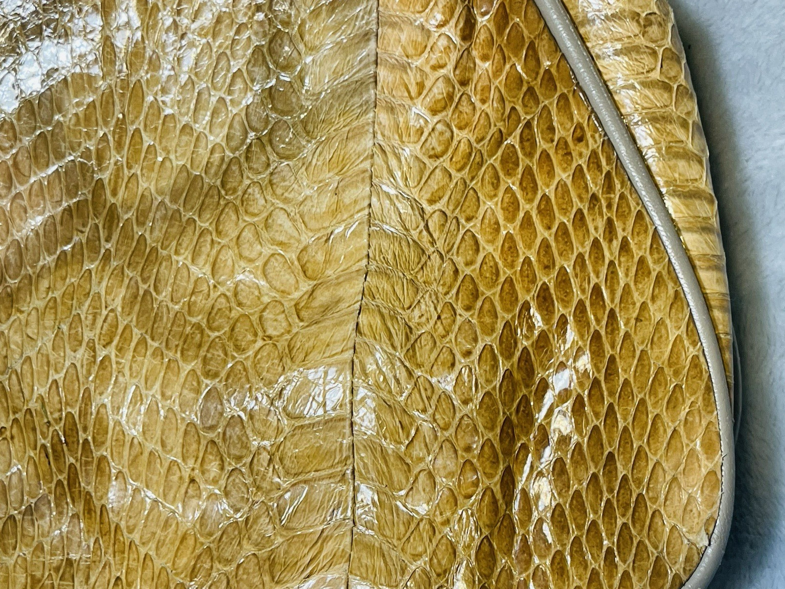 Vintage J Renee Snakeskin Clutch Shoulder Bag Removable Strap Hong Kong New Cond