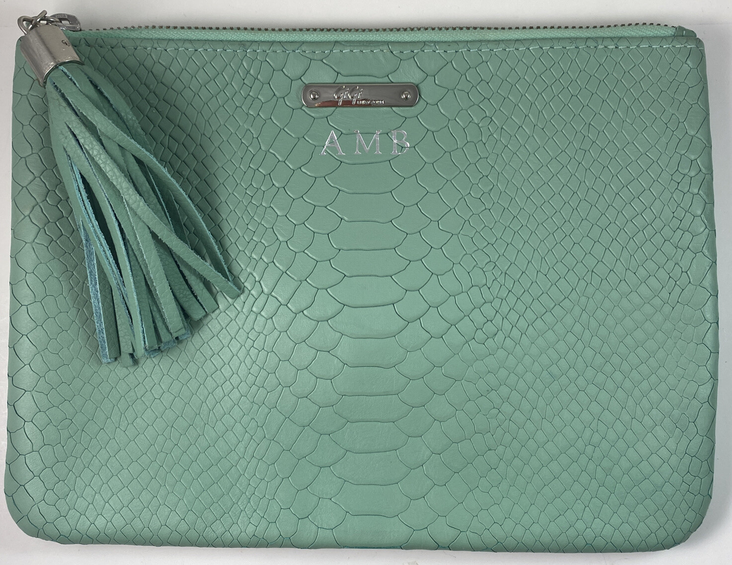 GiGi New York Women Eucalyptus All In One Cluch Teal Weather Tassel Zipper