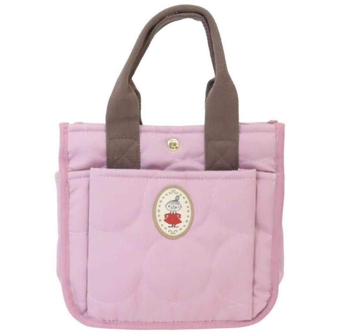 Moomin Little My Mini Tote Bag Gray Pink Multi-Pocket Canvas 9.4×9.8×5.9 inch