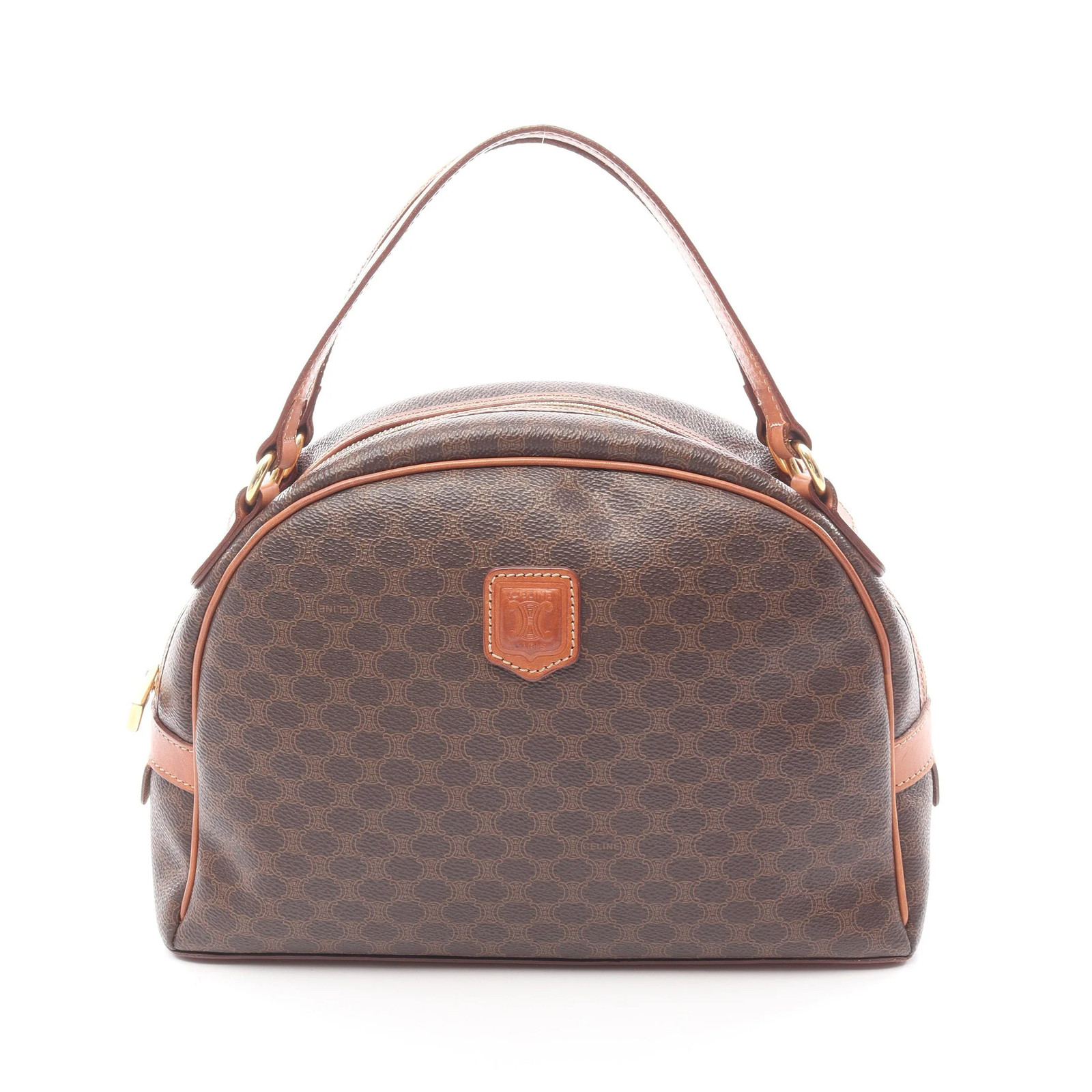 Celine Macadam Handbag Brown PVC #RCB1996