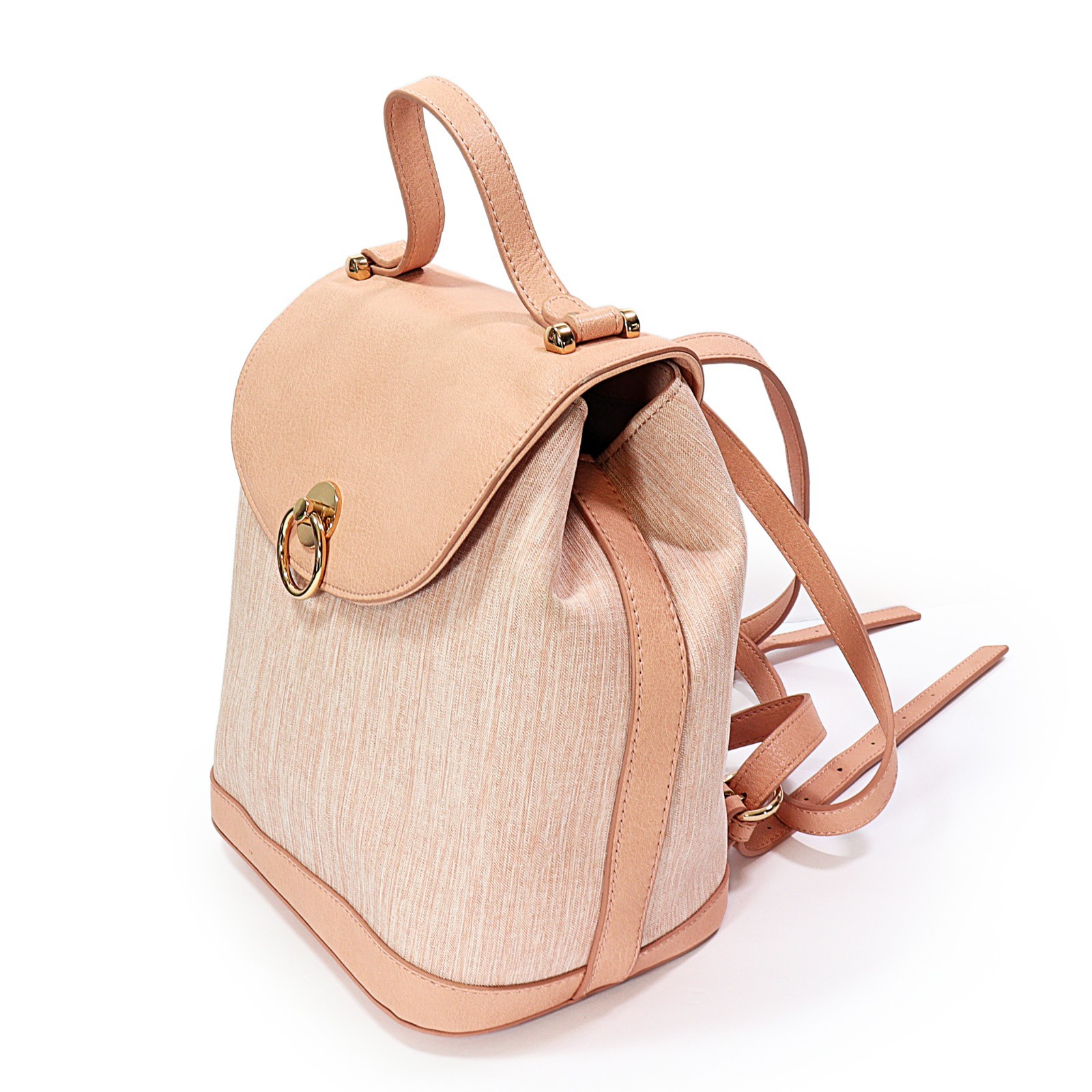 Lauren Conrad Tara Backpack Adjustable Straps Flap Closure Small Light Pink Bag