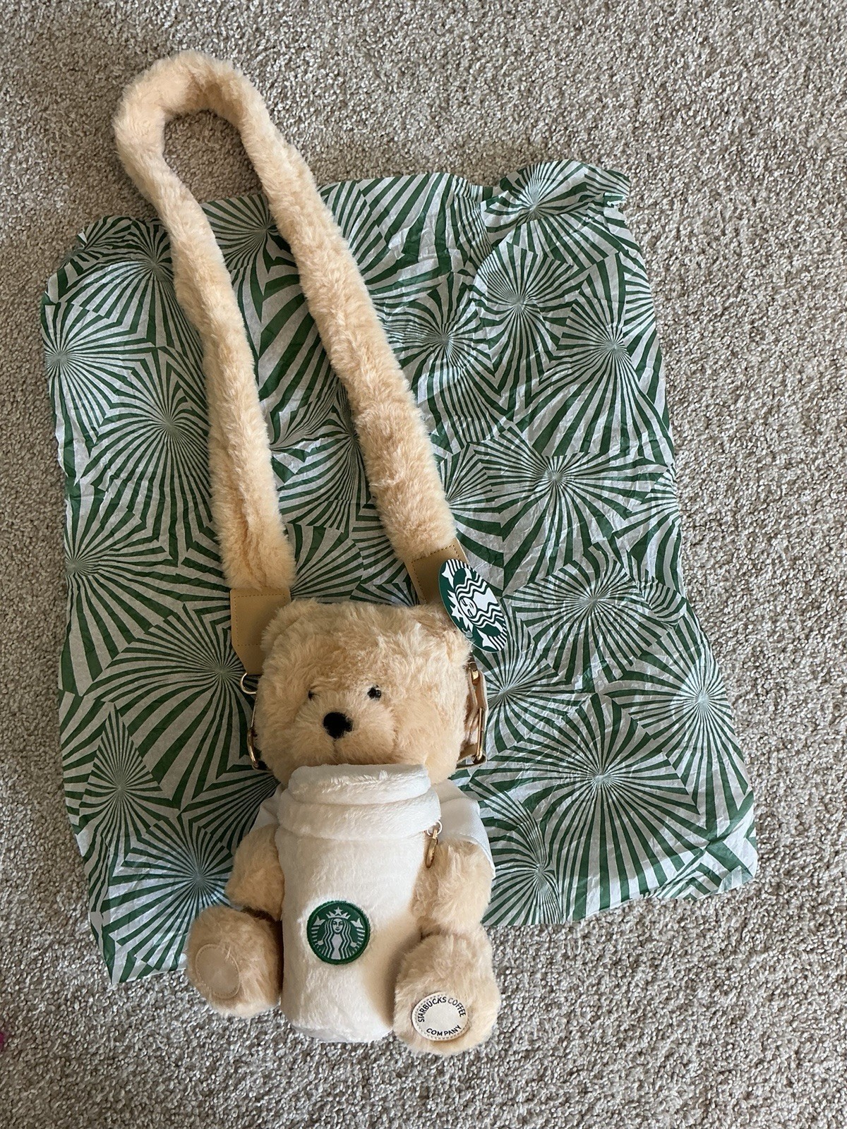 Starbucks Bearista Plush Bear Crossbody Bag Limited Edition!