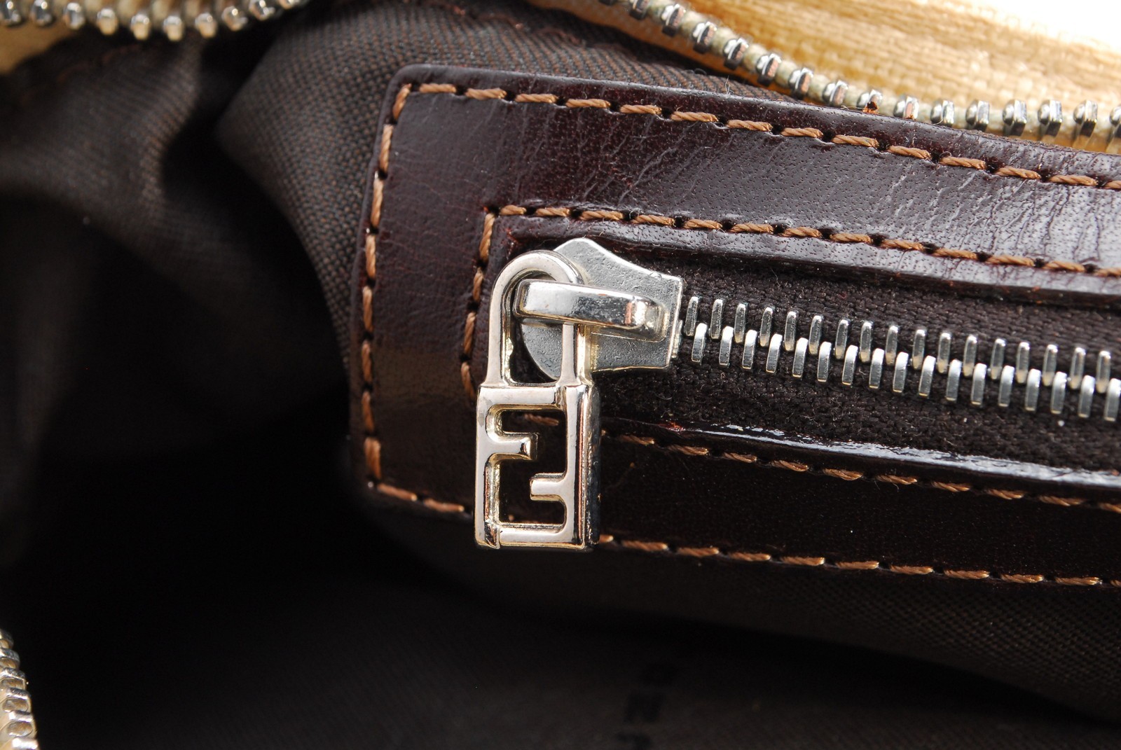 FENDI Mamma Shoulder Bag Ivory Zucca Canvas