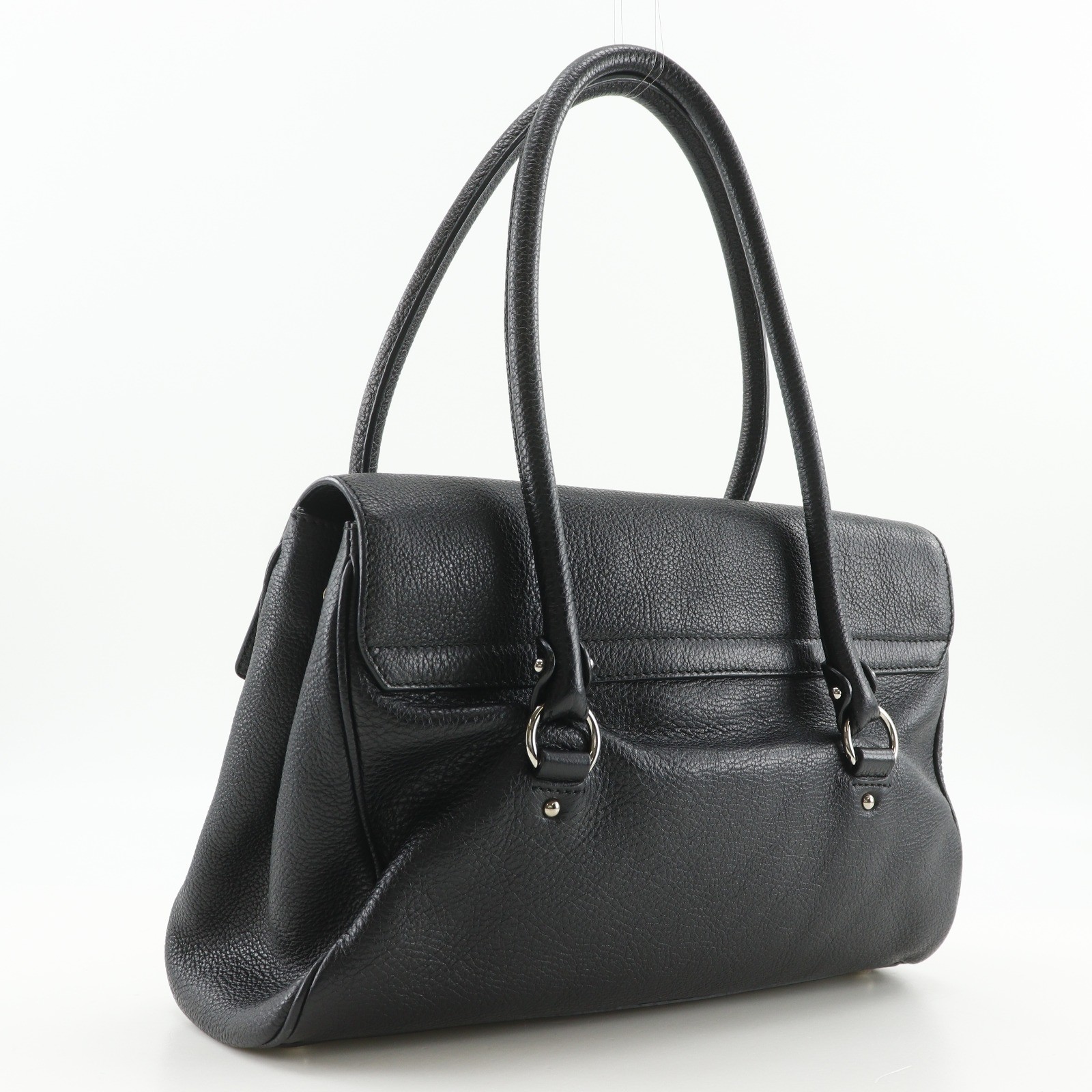 Salvatore Ferragamo Gancini Tote Bag FZ-21 C922 black Calfskin Women