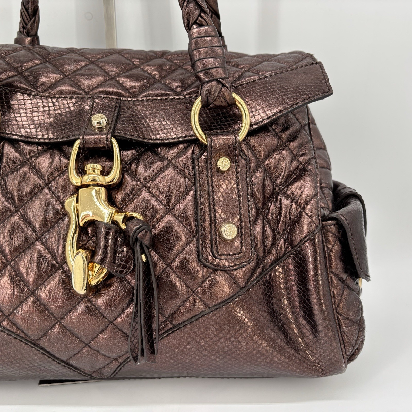 FRANCESCO BIASIA Handbag Tote Secret Love Quilted Y2K Authentic From Japan