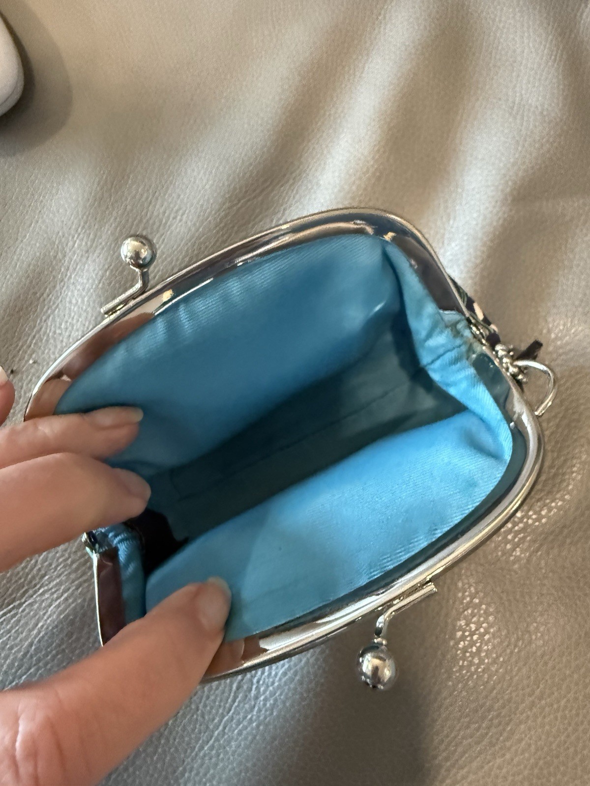 Vintage Coach Navy Optic C Rainbow Coin Bag Purse
