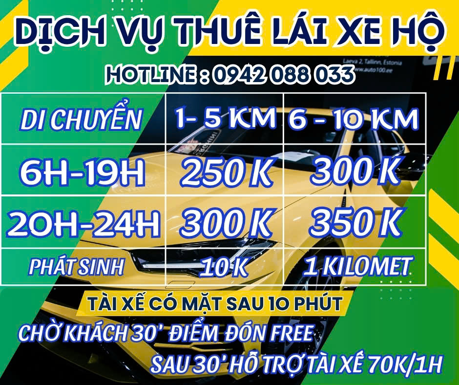 Dịch vụ lái xe hộ số 1 Hà Nội