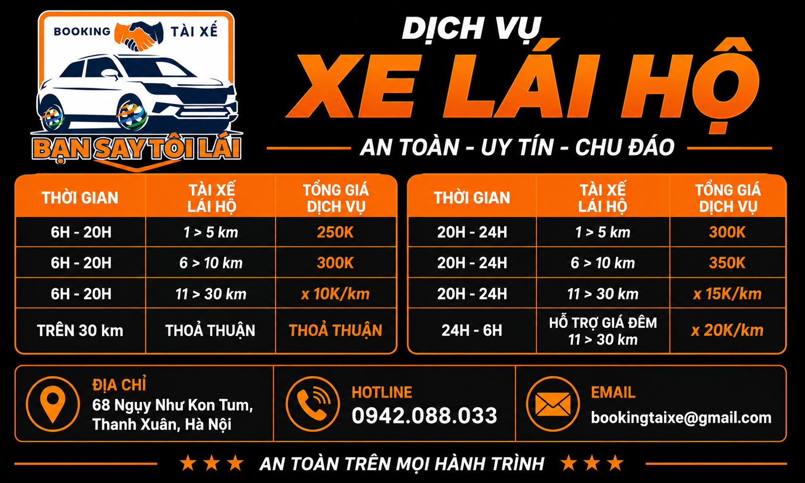 đặt tài xế lái hộ Hai Bà Trưng