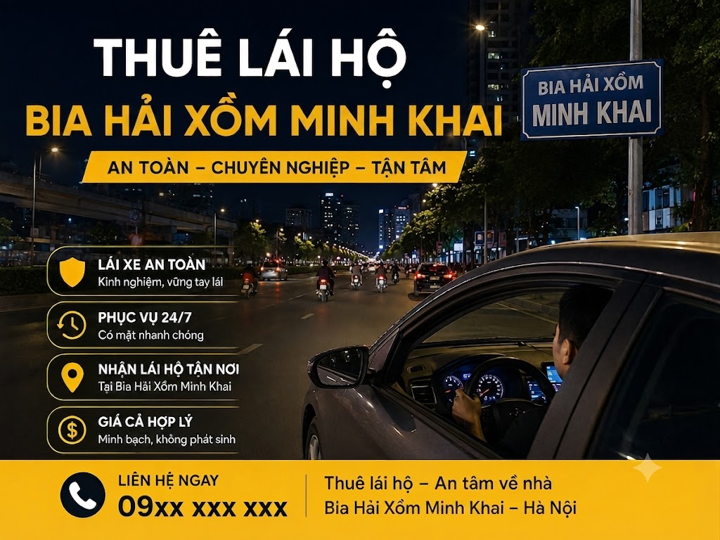 tài xế lái hộ Bia Hải Xồm Minh Khai