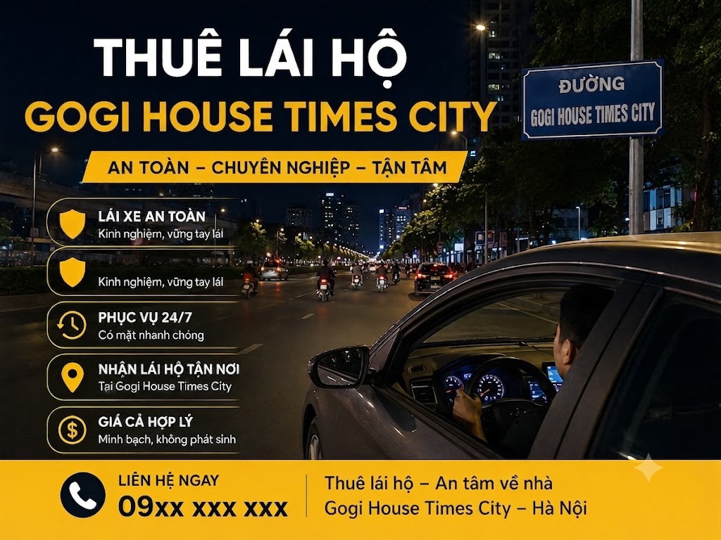 thuê lái hộ Gogi House Times City